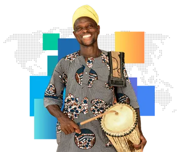 Nigerian man drumming church planter