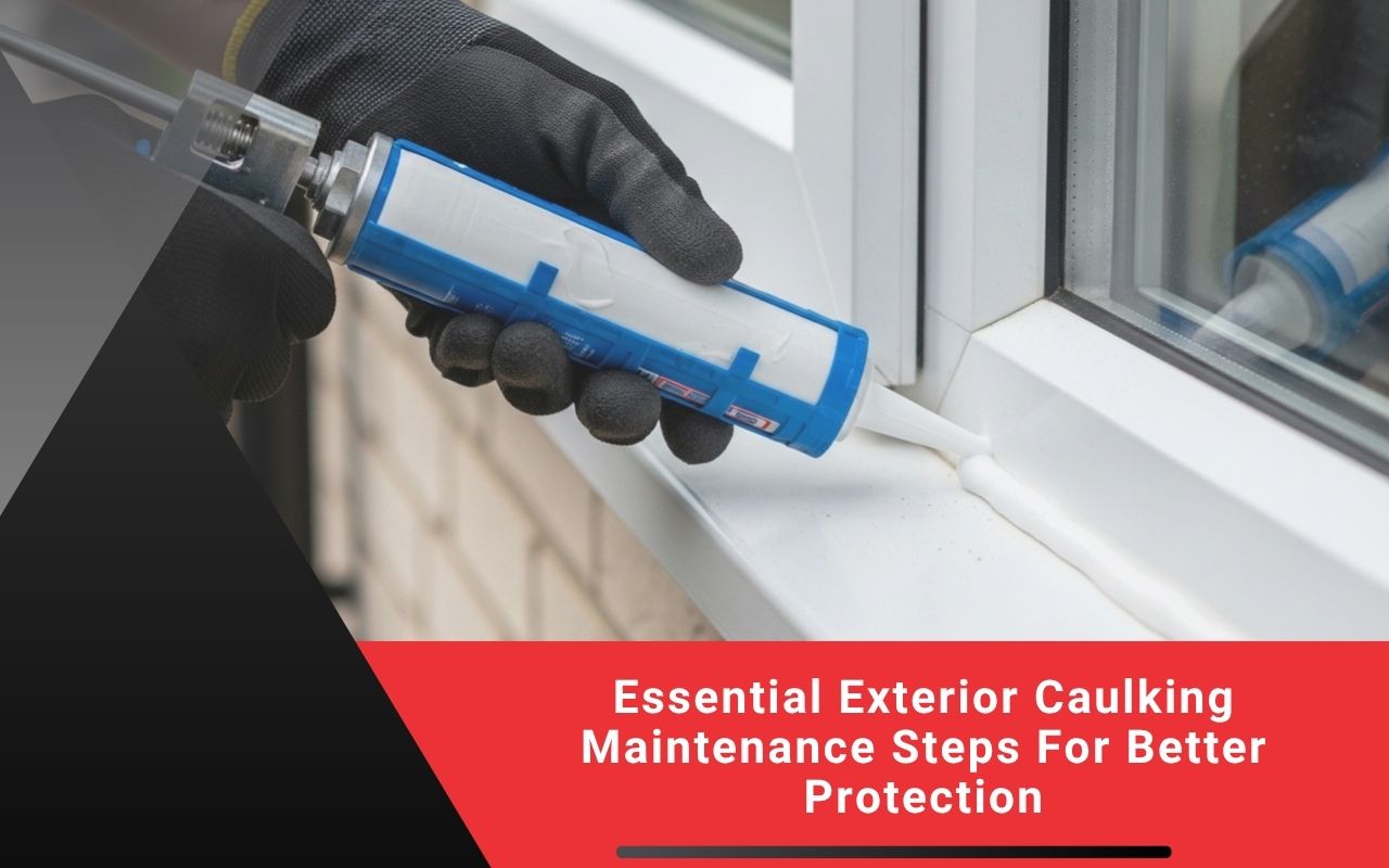 Exterior caulking maintenance around a clean window seal
