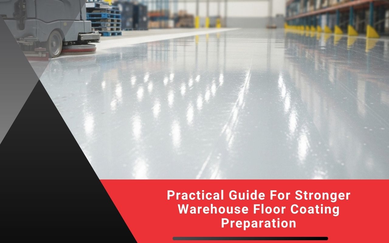 Finished surface after warehouse floor coating preparation