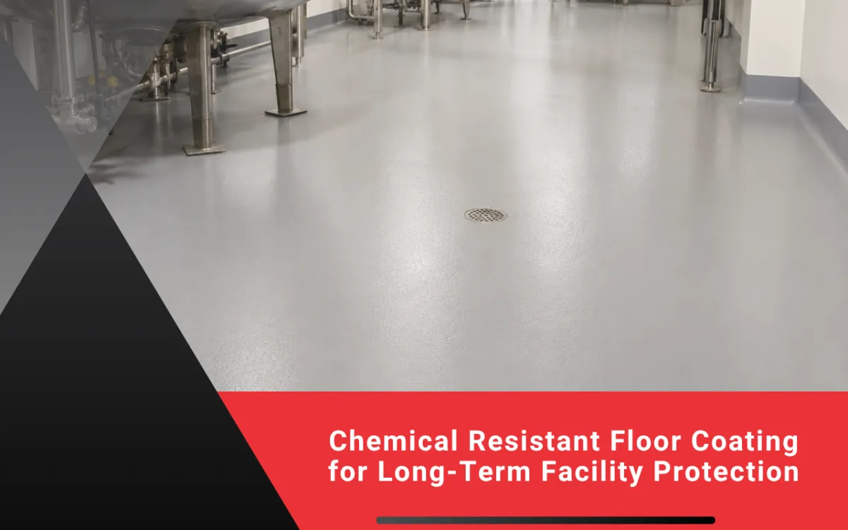 Chemical resistant floor coating in a clean industrial facility
