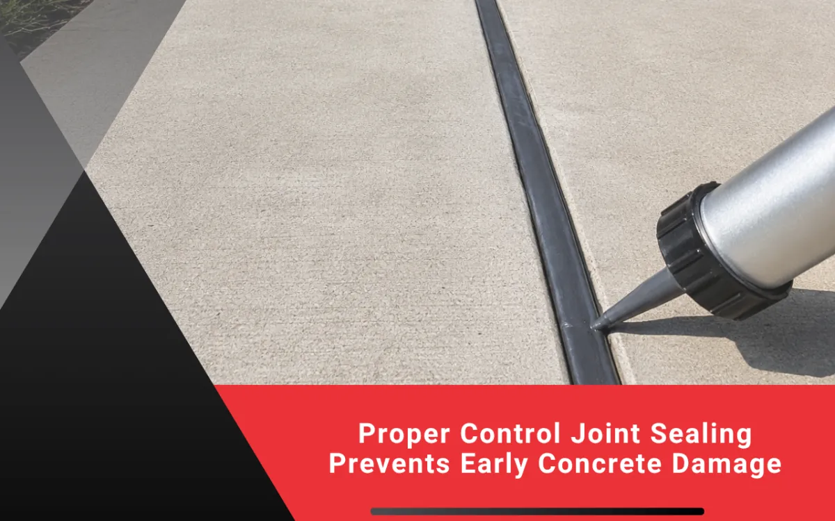 Control joint sealing applied to a concrete driveway
