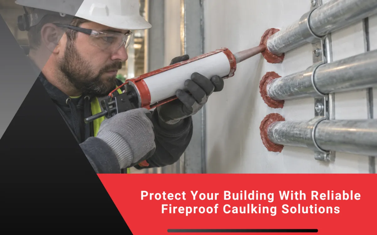 Fireproof caulking applied around wall penetrations for safer building protection
