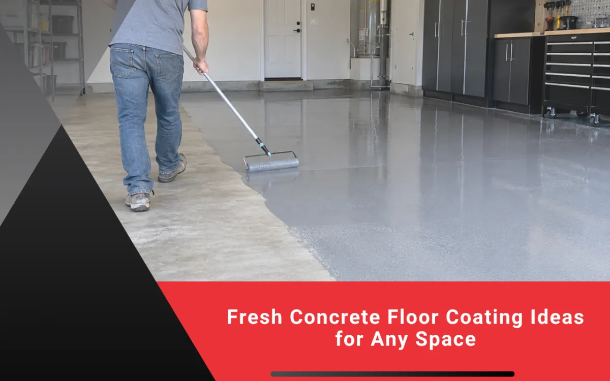 Concrete floor coating in a clean residential garage