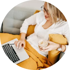 Professional woman checking numbers on computer