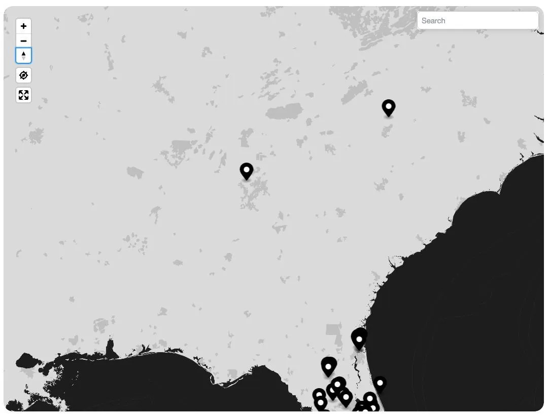 Florida map with authorized flooring dealers with CPF Floors products