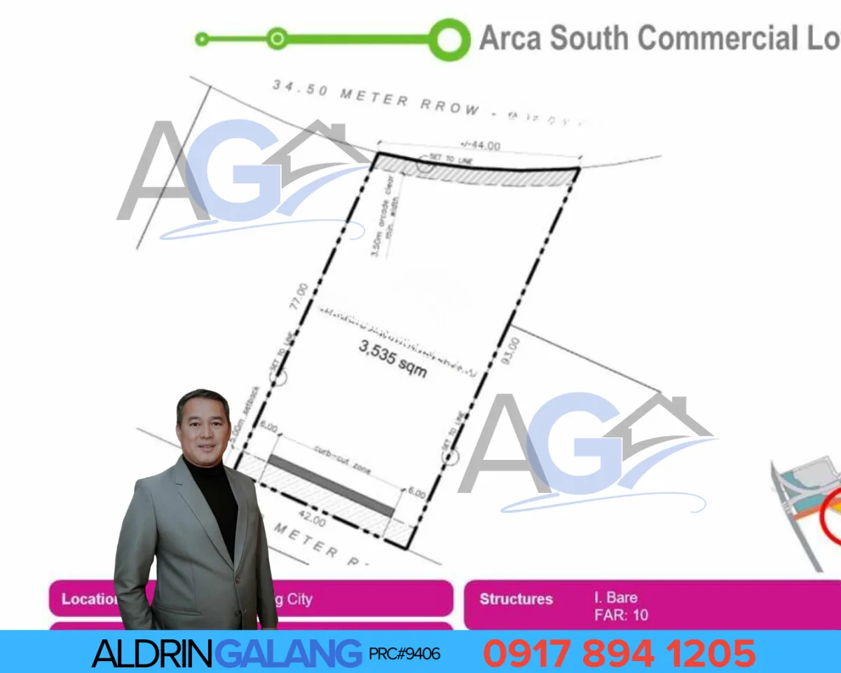 Prime 3,535 sqm Commercial Lot in Arca South, Taguig City