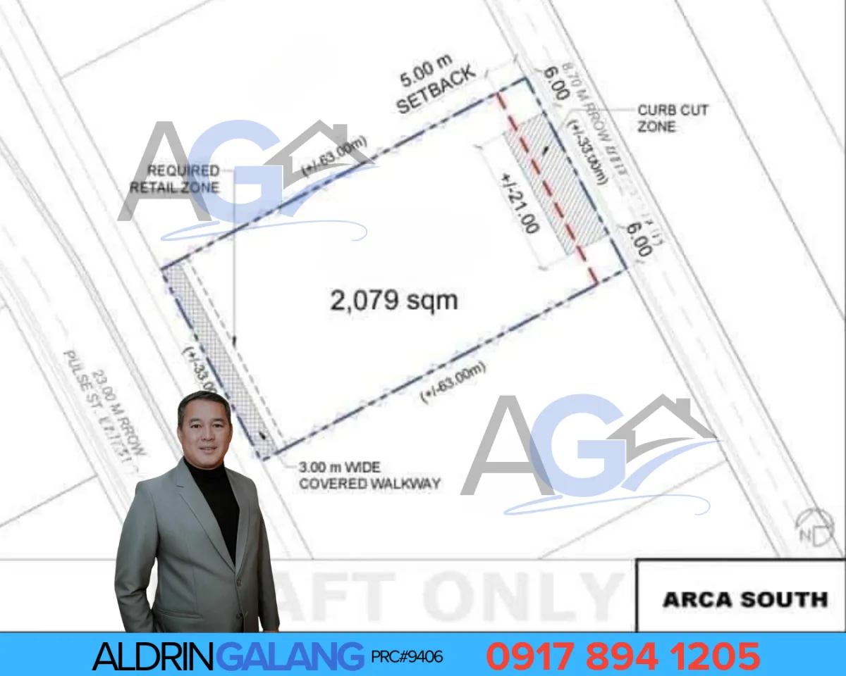 For Sale 2,079 sqm Commercial Lot in Arca South, Taguig