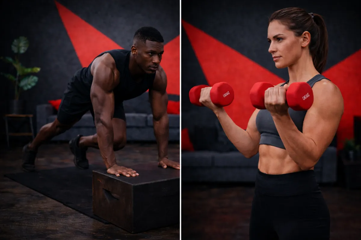 man in orange tank top and black shorts doing exercise