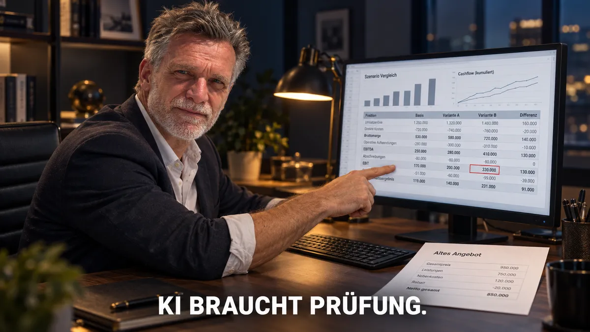 KI liefert. Du musst prüfen.