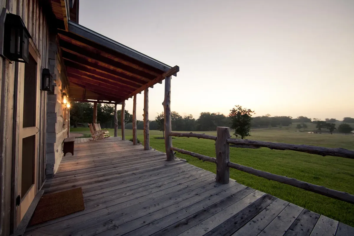 log cabin deck
