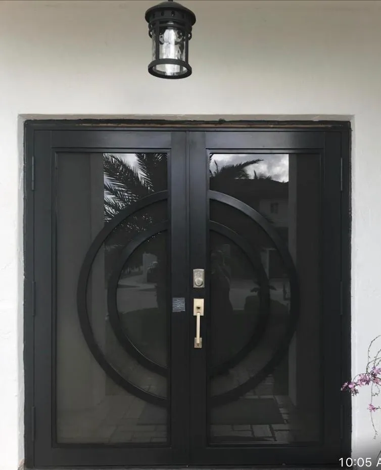 Black Double Door with Circle Middle