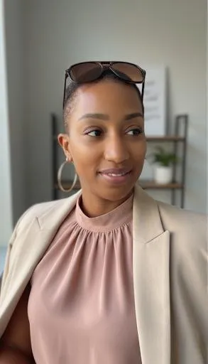 A woman in a hotel behind her computer