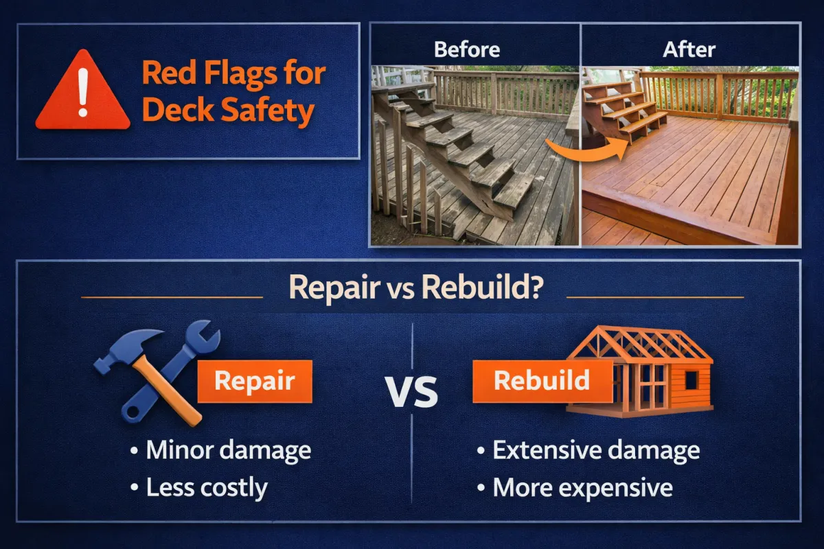Deck Repair vs Rebuild Cost: What Homeowners Need to Know (2026)