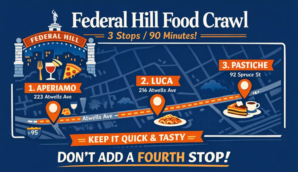 Providence Federal Hill Food Crawl: 3 Stops in 90 Minutes (No Overthinking)