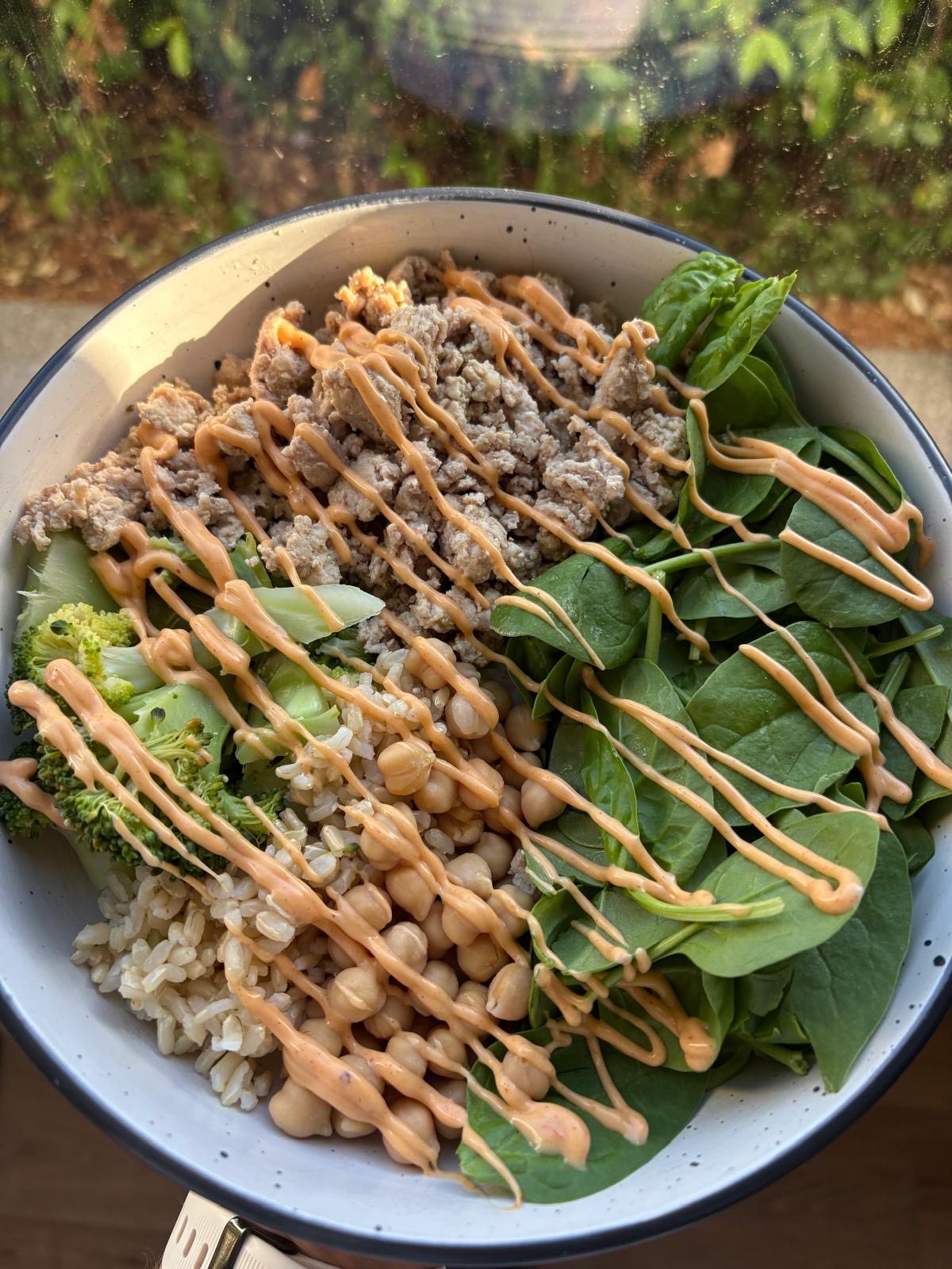 breakfast meal on a plate and wooden board