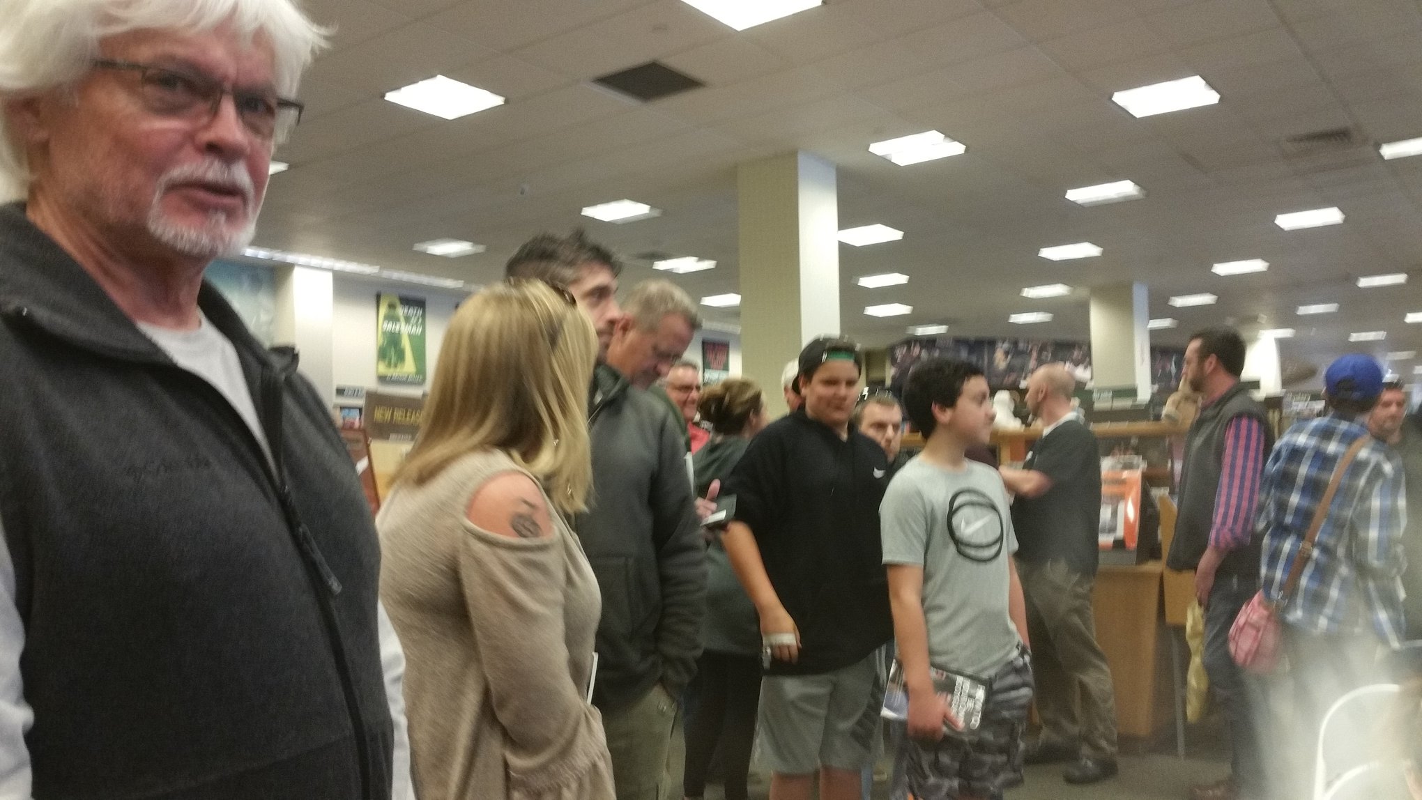 A picture of Nick Hughes' book signing at Barnes & Noble