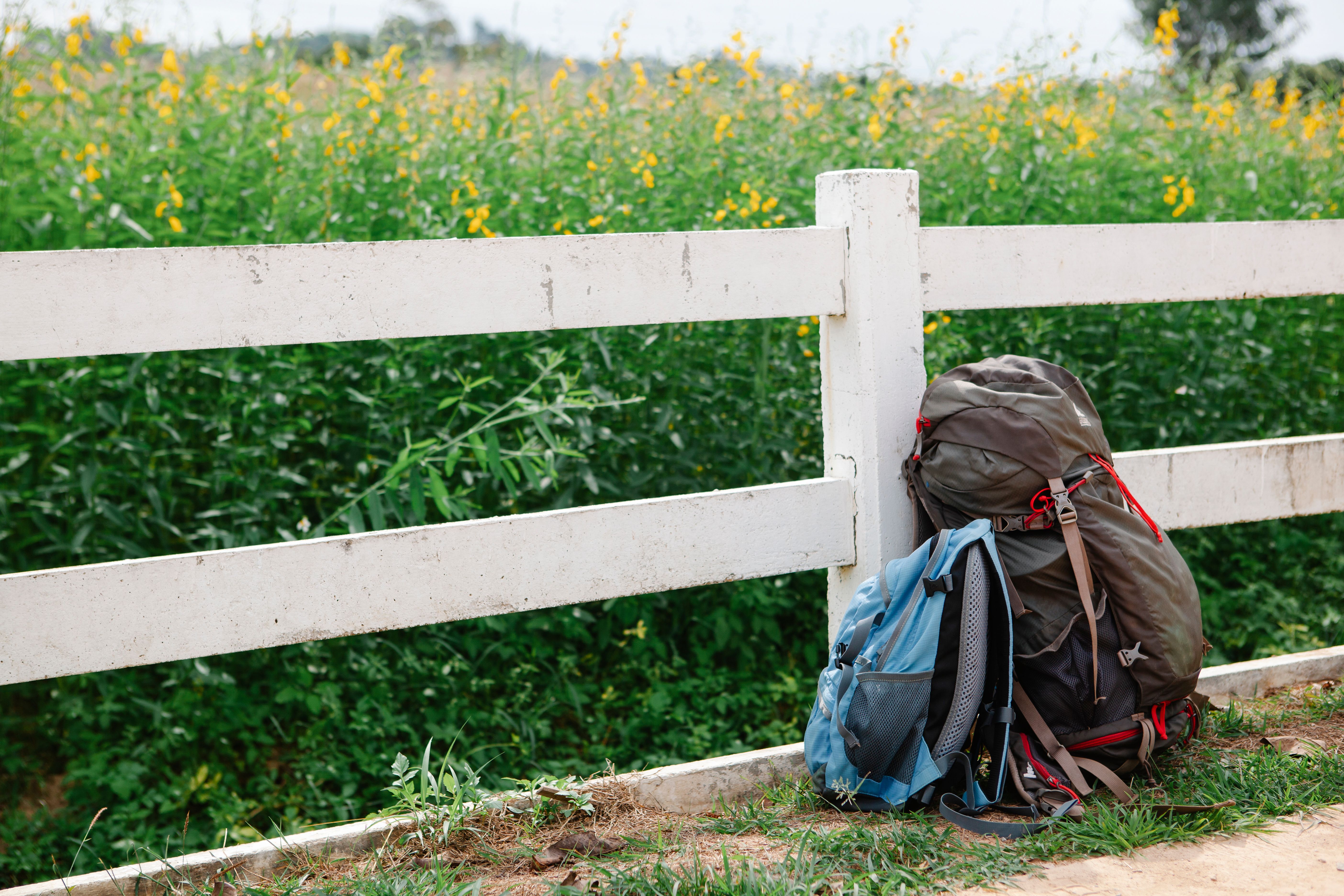 A backpack illustrating the kind of baggage many carry with them full of what's holding them back