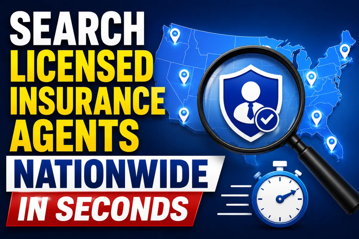 Search Licensed Insurance Agents Nationwide in Seconds
