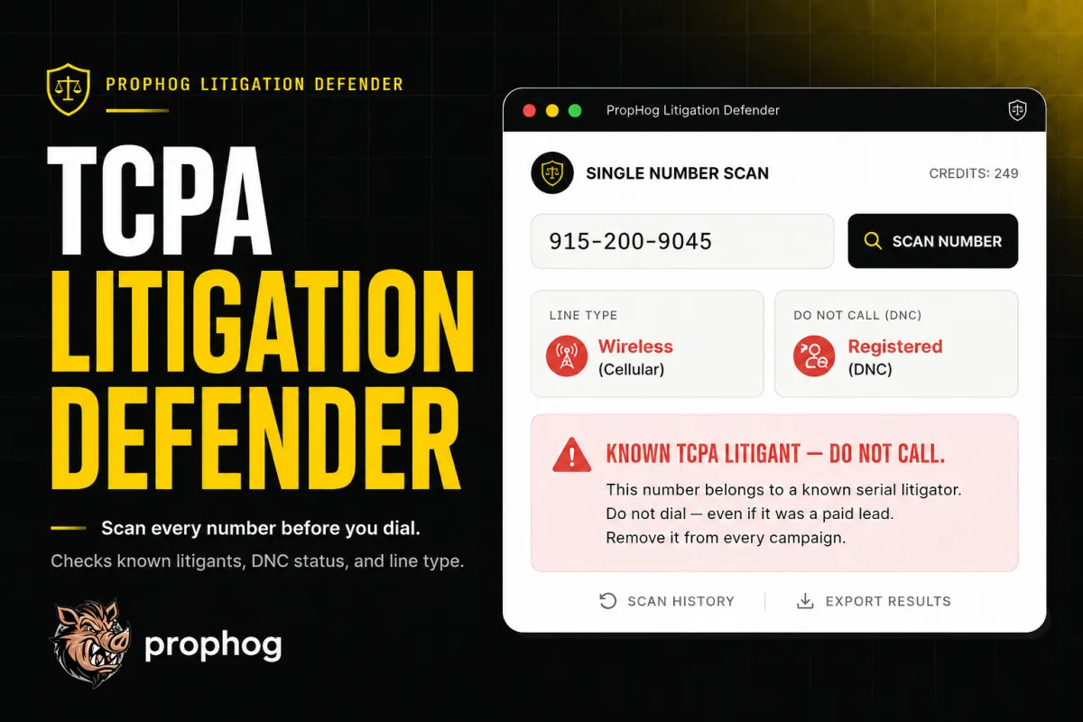 PropHog TCPA Litigation Defender: Protect Your Business While Scaling Aggressive Recruiting