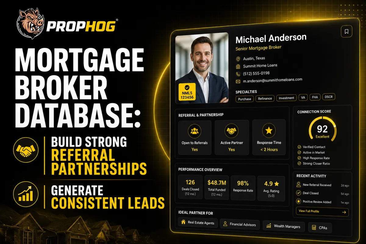 Mortgage Broker Database: Build Strong Referral Partnerships and Generate Consistent Leads