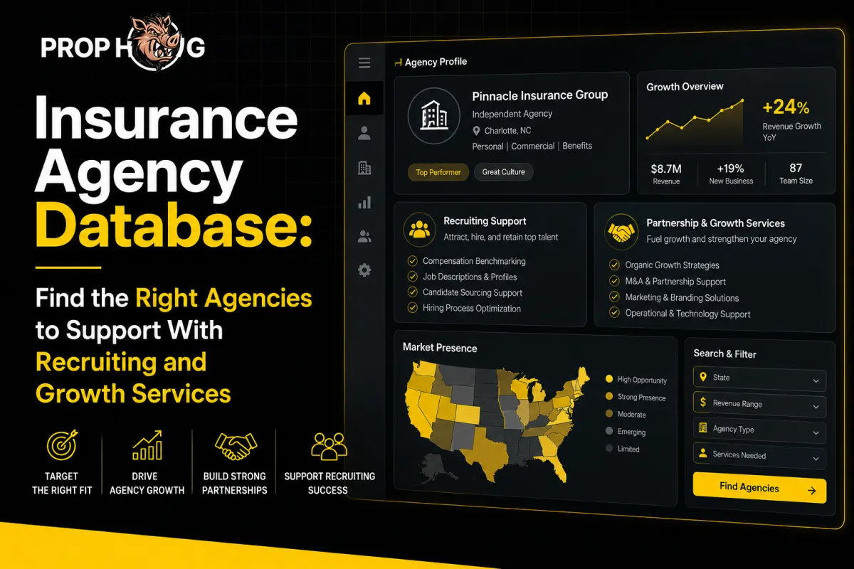 Insurance Agency Database: Find the Right Agencies to Support With Recruiting and Growth Services