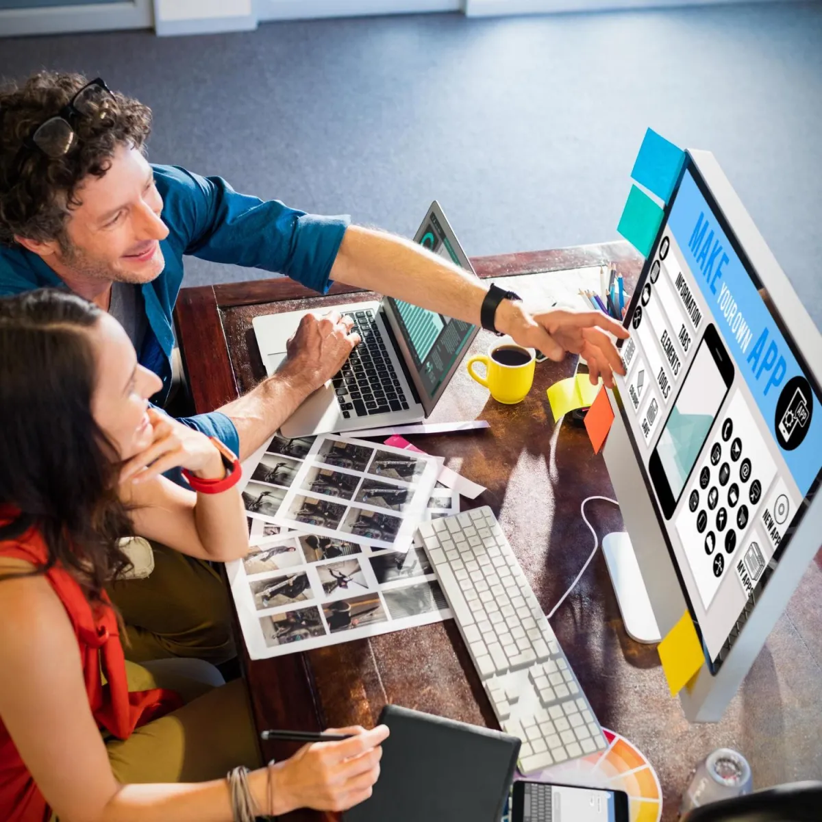 blue and black helmet on blue and white textile