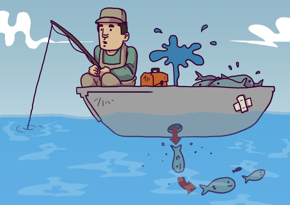 Fishing with a hole in your boat