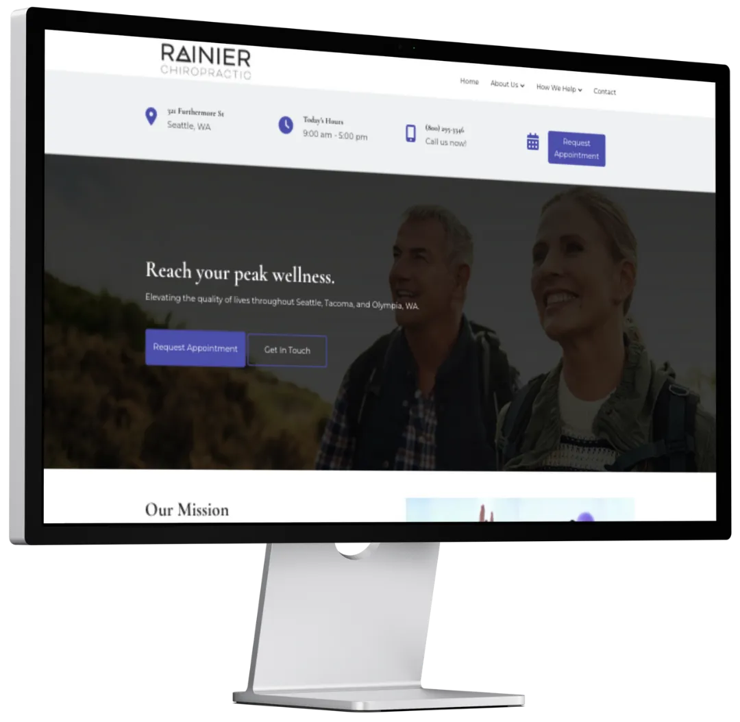 chiropractic website design on desktop display