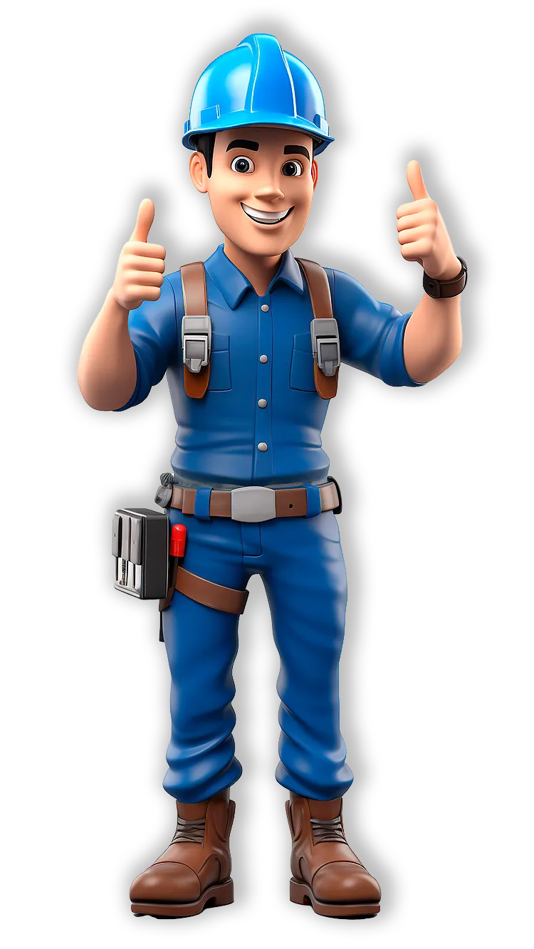 Happy relaxed Client with her Plumber who as successfully fixed her plumbing problem 