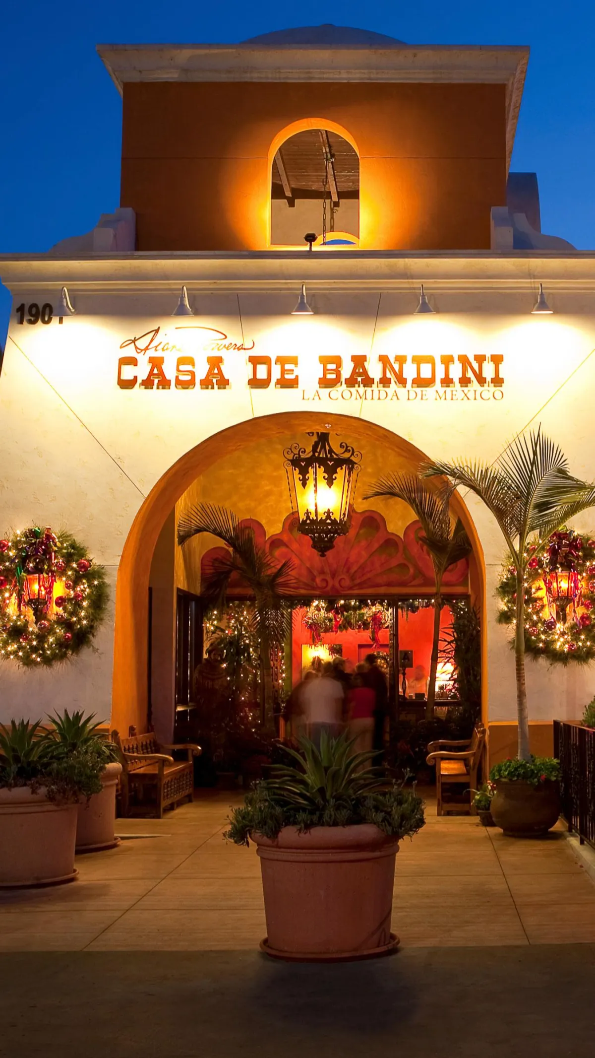 Casa de Bandini Spanish Colonial adobe mansion with lush veranda