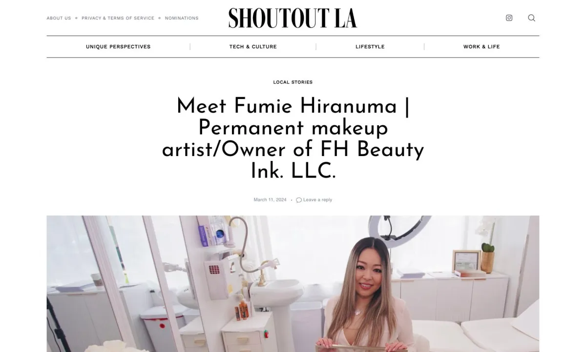 FH Beauty Ink LLC Featured in Shoutout La
