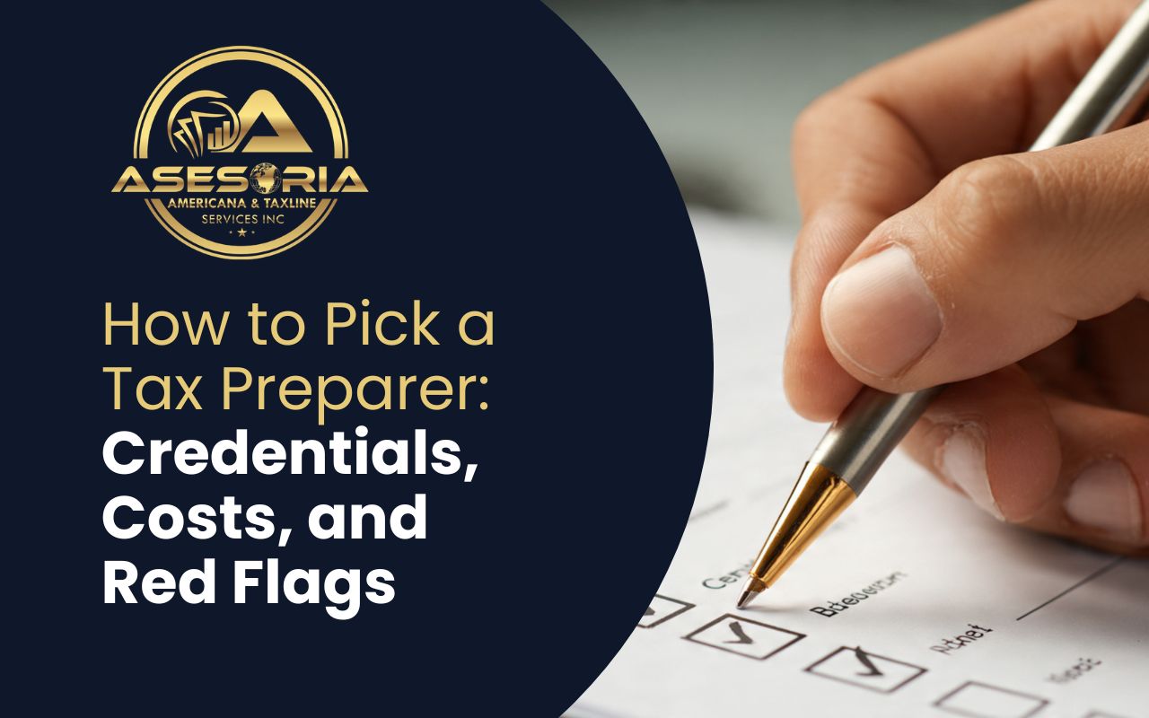 Checklist of steps for how to choose a tax preparer by verifying tax preparer credentials and licensing.