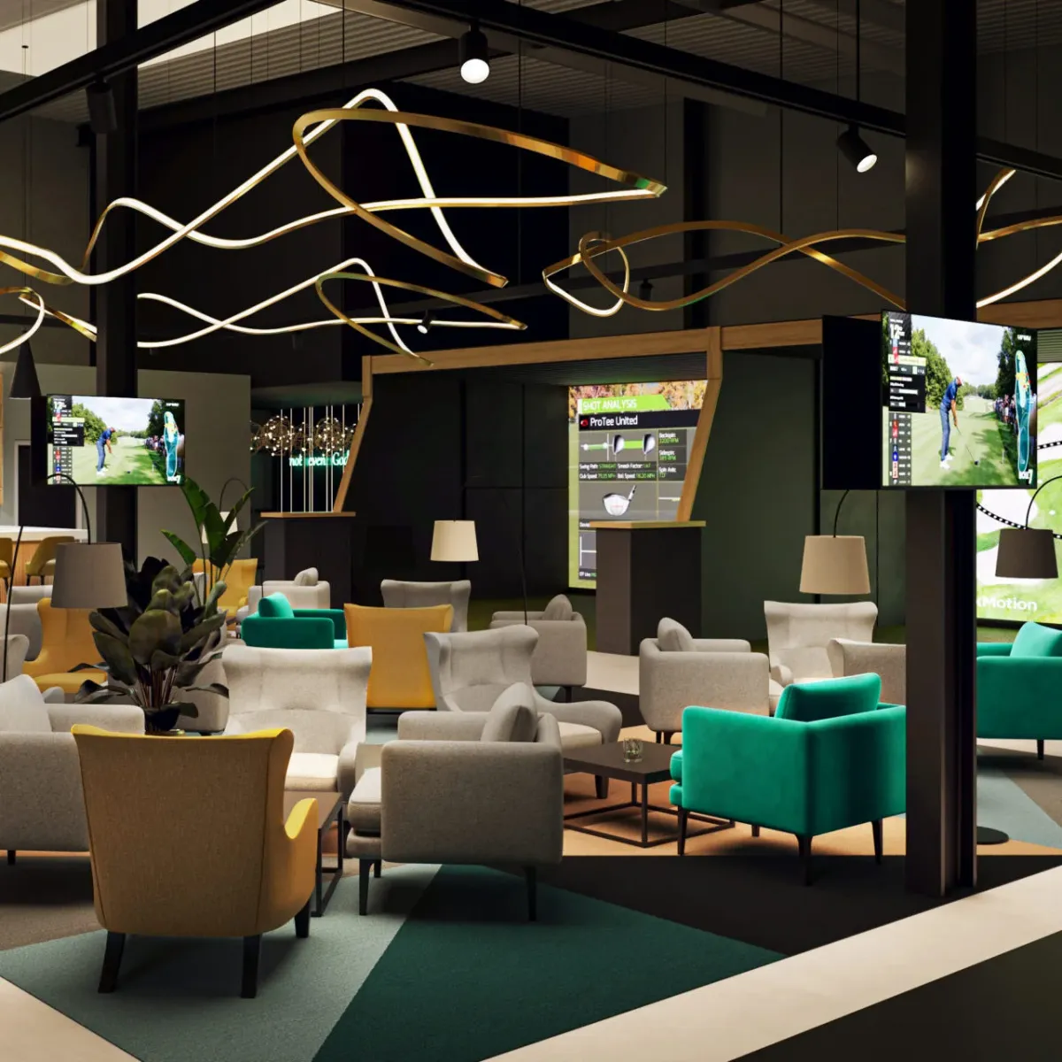 1IRON Indoor Golf concept designs