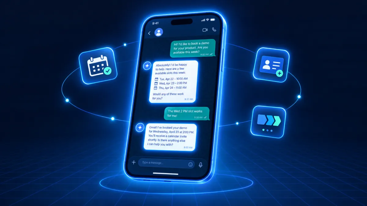 Attractzen AI CRM copilot accessible through WhatsApp — manage contacts, deals, and automations by text message