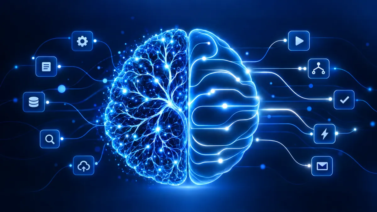 Two distinct AI model paths — one deep and complex, one fast and streamlined — representing GPT-6 Sol and GPT-6 Luna in Attractzen workflow automations