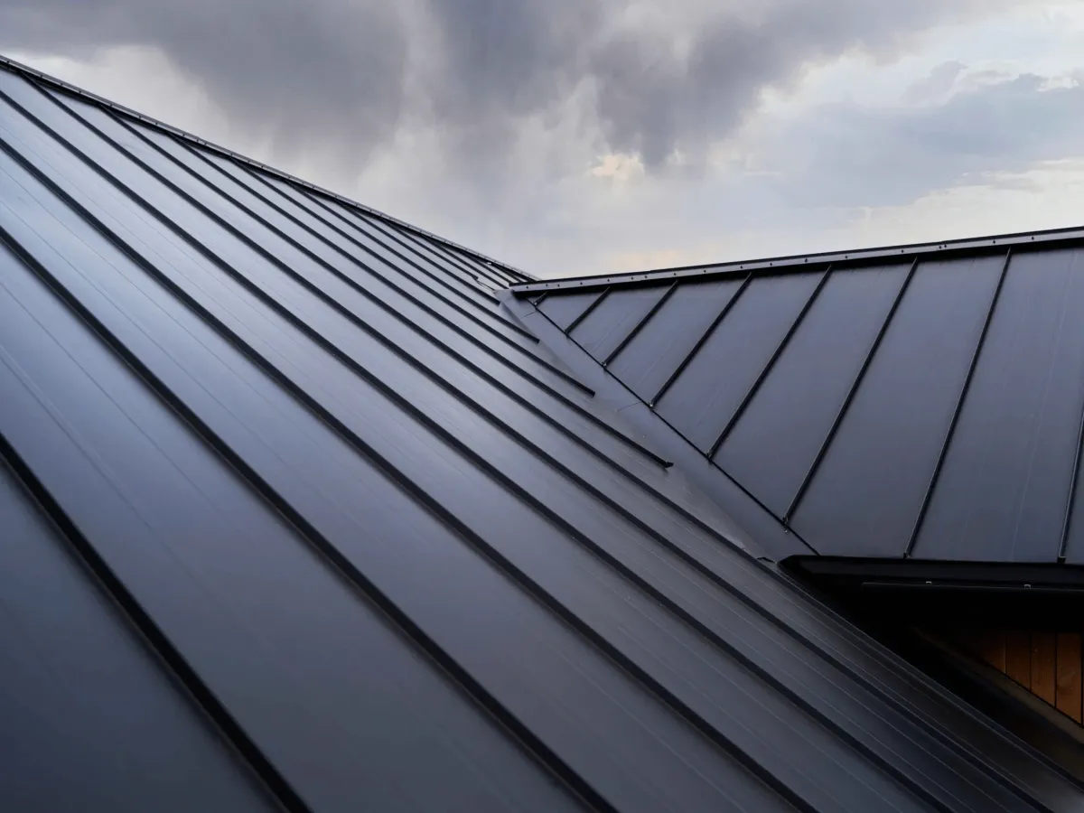 Close-up of a modern Metal Roofs feature in Charlotte, NC, emphasizing quality finishes.