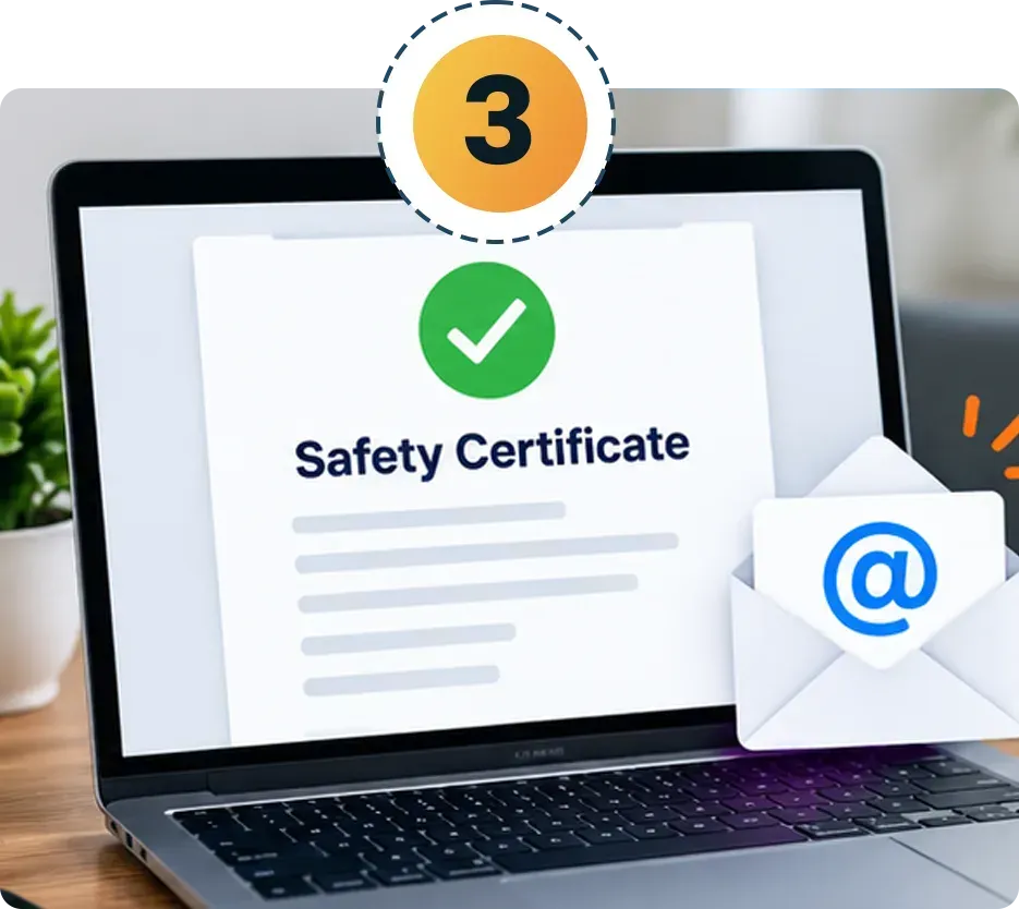 Certificate emailed promptly