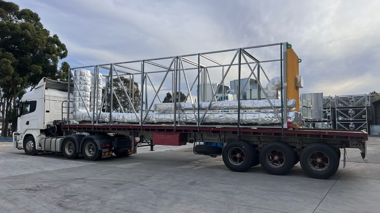 M&A Logistics Group car carrier, Ingleburn Sydney flatbed load