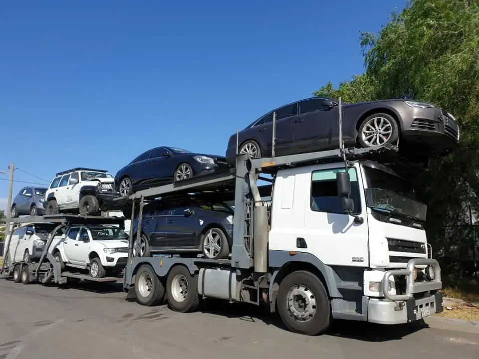M&A Logistics Group car carrier, Ingleburn Sydney flatbed load