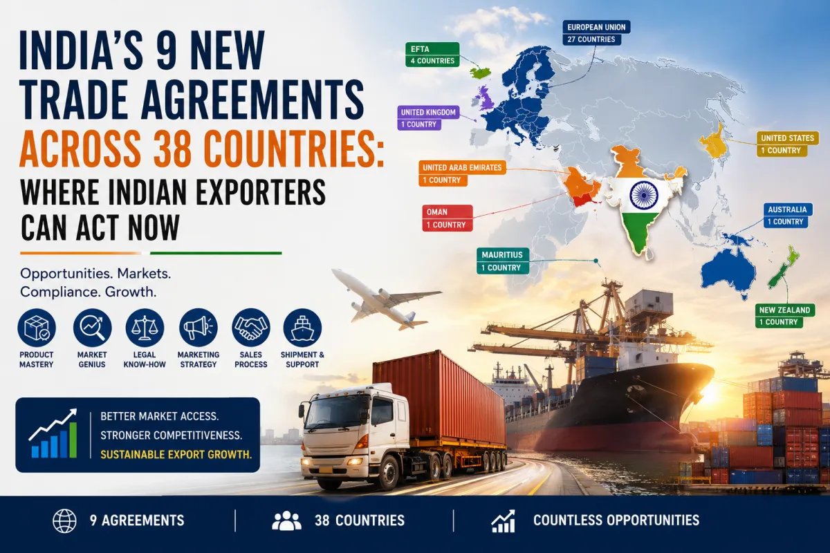 India’s 9 New Trade Agreements Across 38 Countries: Where Indian Exporters Can Act Now