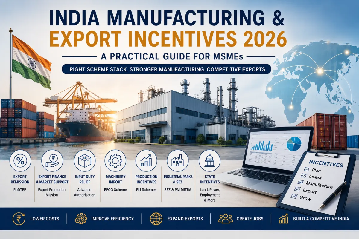 India Manufacturing and Export Incentives 2026: A Practical Guide for MSMEs