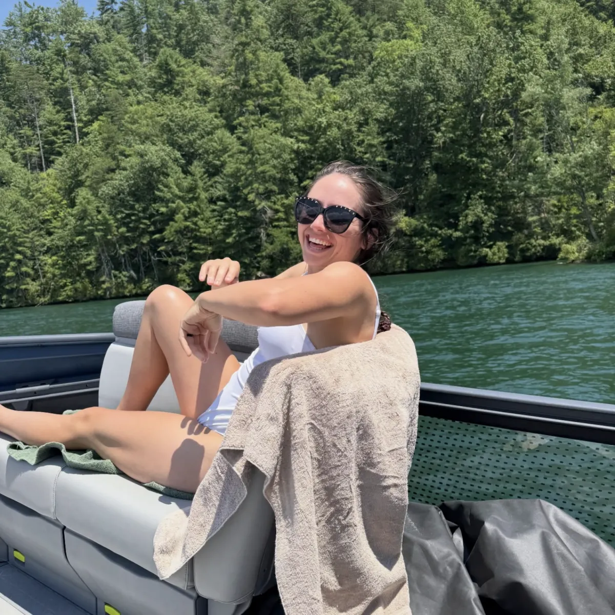 celeste on a boat