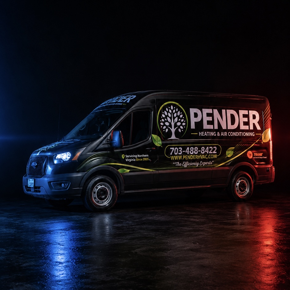 Pender HVAC commercial van wrap by TradeWraps Northern Virginia