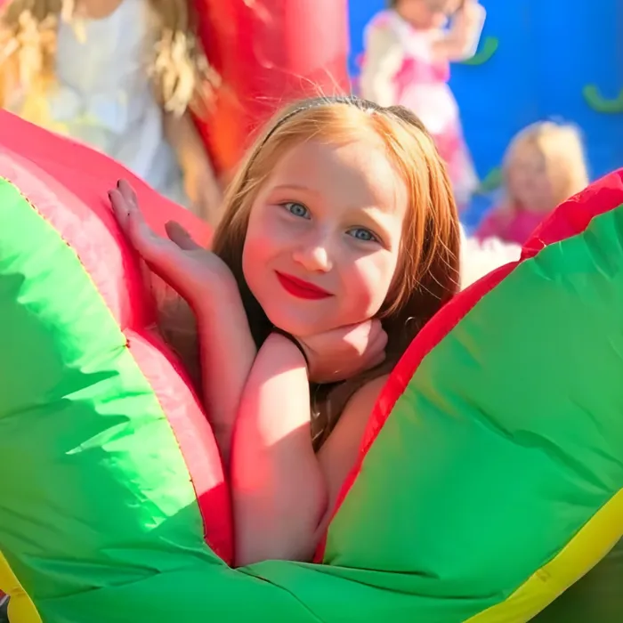 children playing in bouncy castle at daycare in Lynnwood, WA