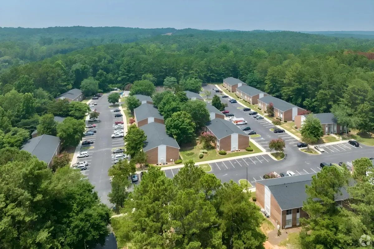 Aerial view of Timber Pointe Apartments in Macon, Georgia