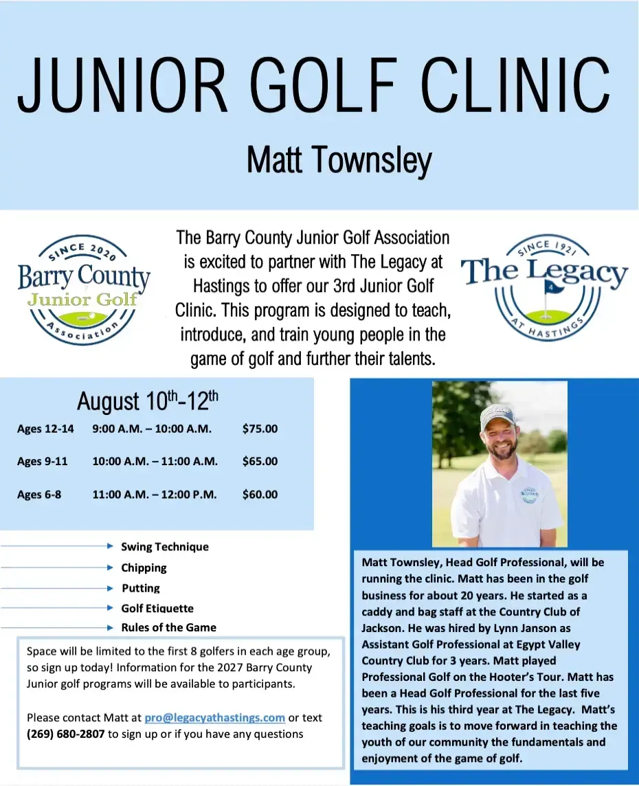 Junior Golf Clinic Info