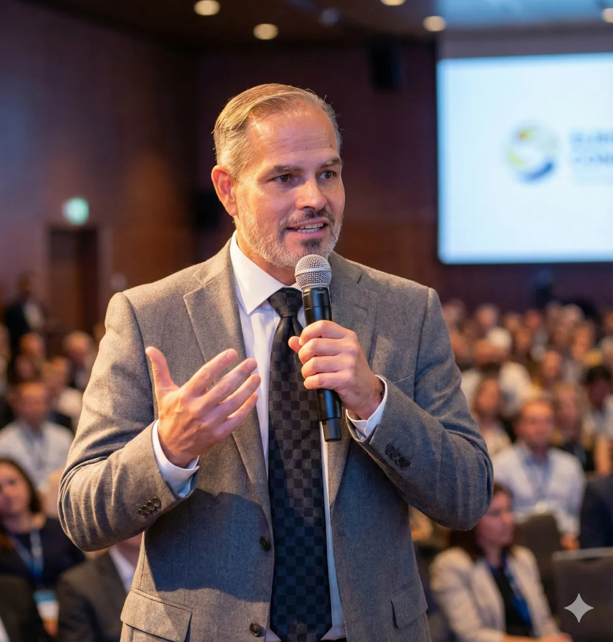 Dave Wardaddressing an audience during a leadership or business conference.