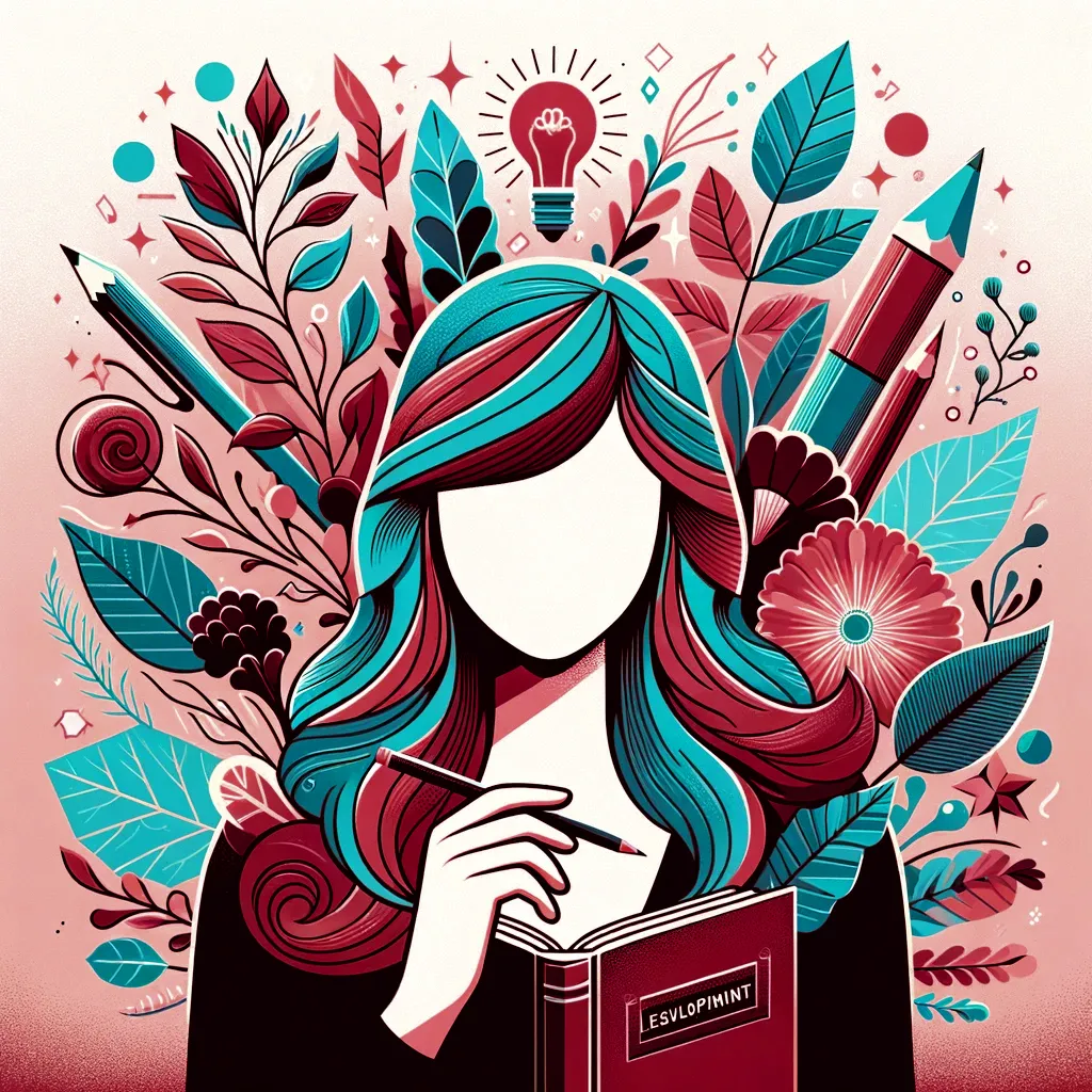 Young woman holding pencil and notebook