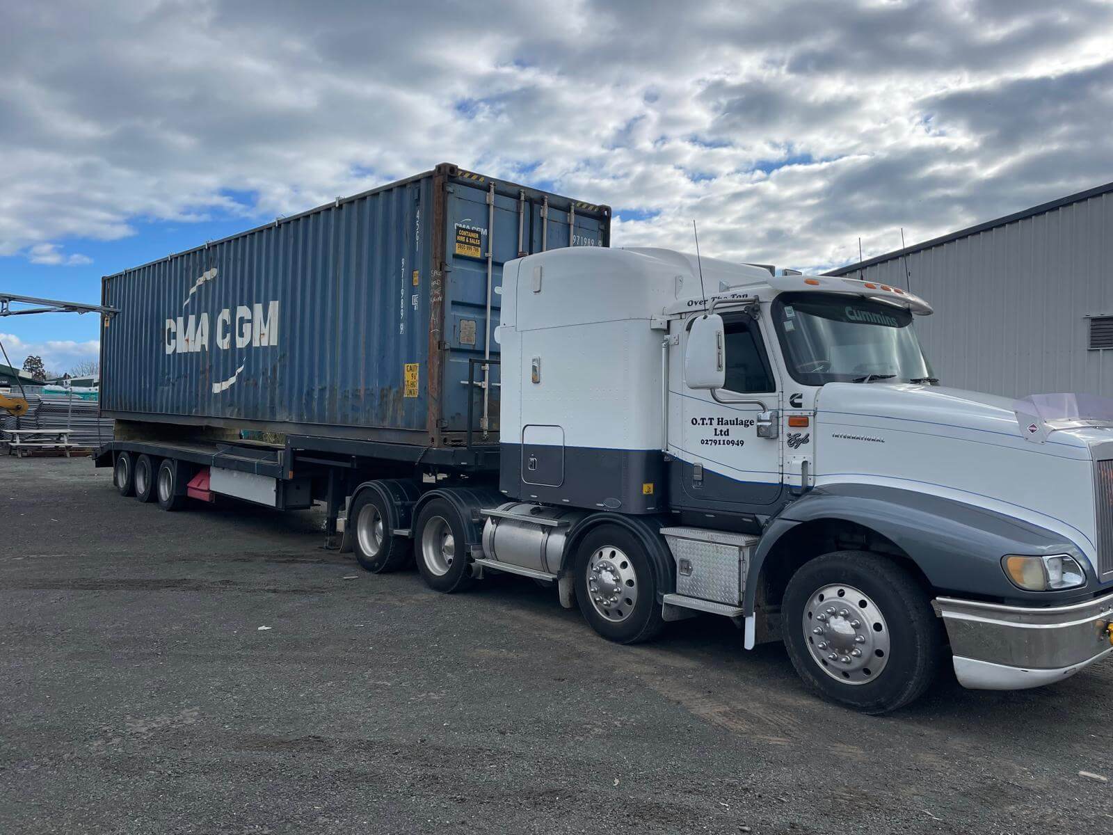 Container freight services truck in Hamilton Waikato NZ