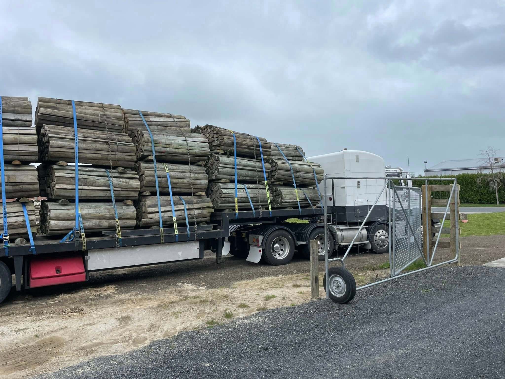 Construction and fencing material delivery truck in Waikato